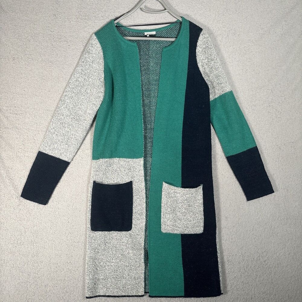 Noisy‎ May Size S Long Length Nina Knit Cardigan Green Blue Grey Colorblock 2016